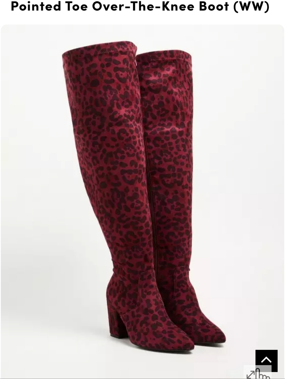 torrid Burgundy Leopard Over-the-Knee Block Heel Boots - Picture 5 of 8